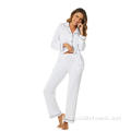 Mujeres de manga larga Modal Viscose Pajamas Set Sleepwear